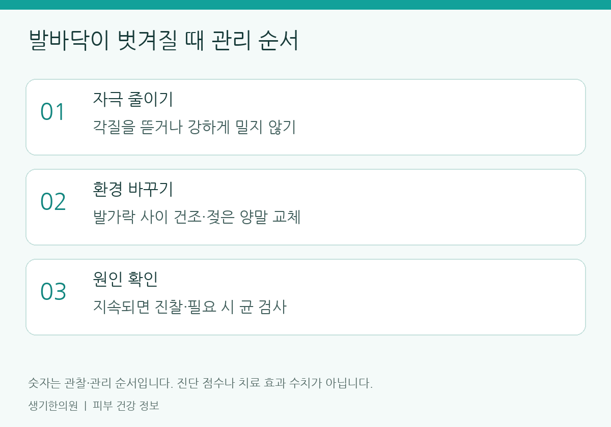 생활과 진료 준비에 관한 설명도. 개인별 관리 방법은 피부 상태에 따라 달라집니다.