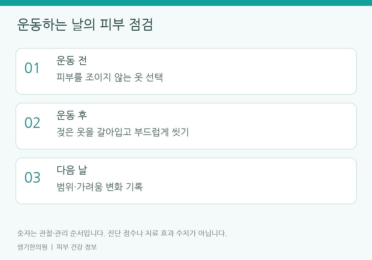 생활과 진료 준비에 관한 설명도. 개인별 관리 방법은 피부 상태에 따라 달라집니다.